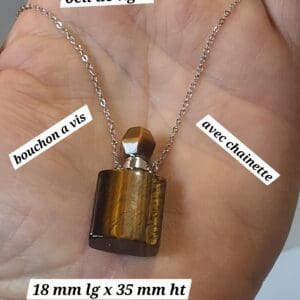 Oeil de tigre pendentif bouteille