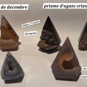 Prisme d’agate cristalisée