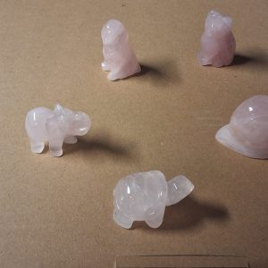 Animaux en quartz rose