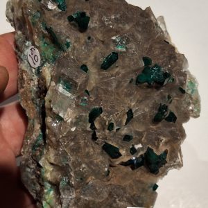 Dioptase sur fluorine